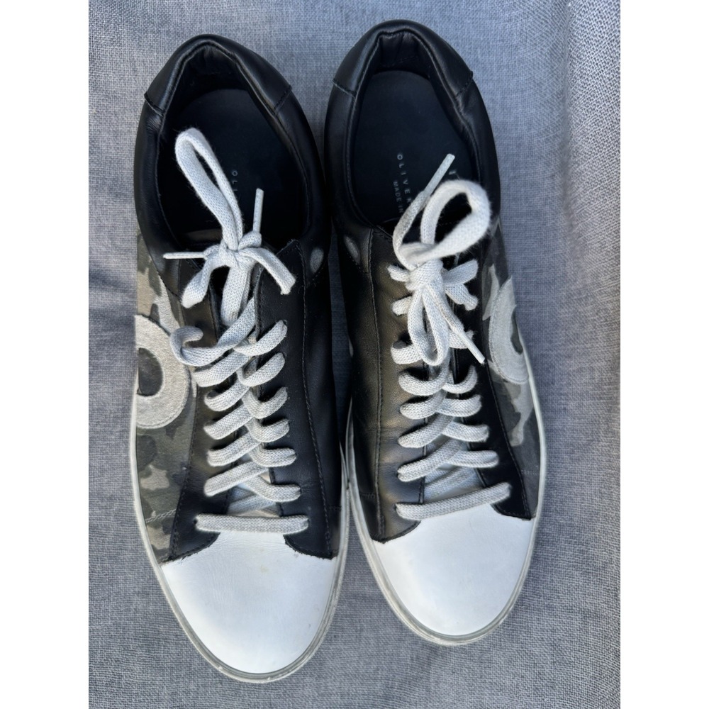 Oliver Cabell Low 1 Sneakers Mens 44 US 11 Black Distressed Camo Leather Shoes - Picture 6 of 9